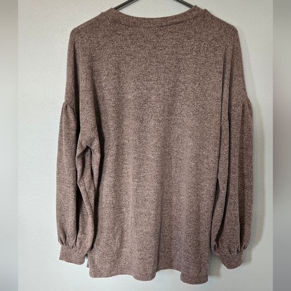 Hyfve Brown Balloon Sleeve Sweater Size Medium - Picture 2 of 8